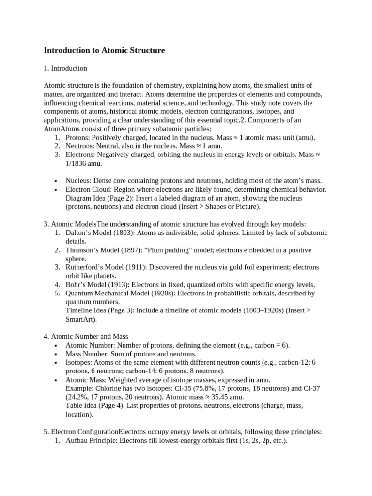 Understanding Atomic Structure Basics | PDF | Atoms | Atomic Orbital