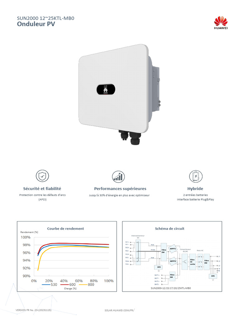 Onduleur Huawei SUN2000-20KTL-MB0 | PDF | Électrotechnique | Ingénierie ...