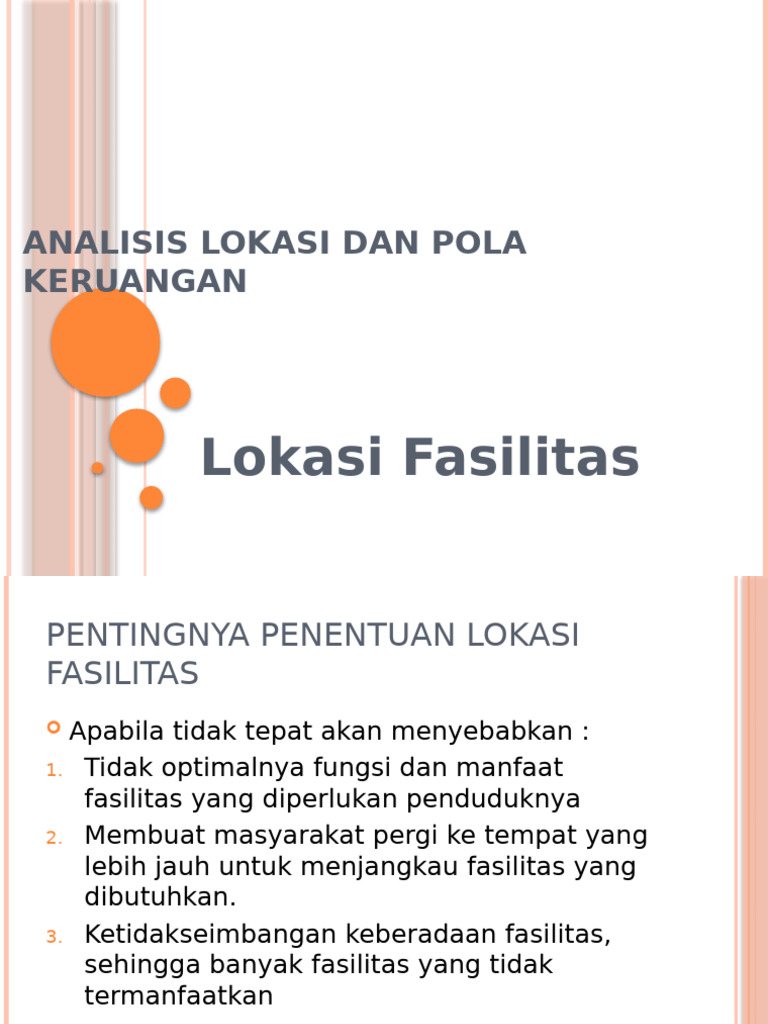 Analisis Lokasi Dan Pola Keruangan Lokasi Fasilitas | PDF
