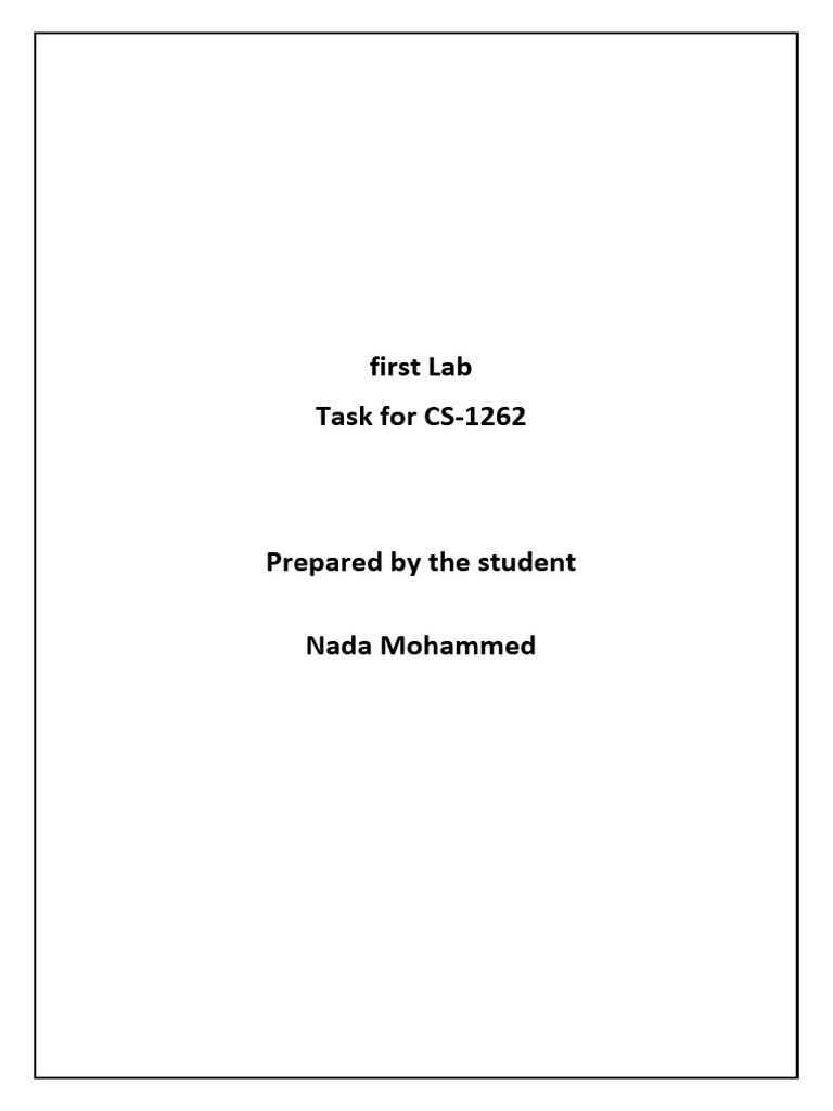 CS-1262 Lab Task Instructions | PDF