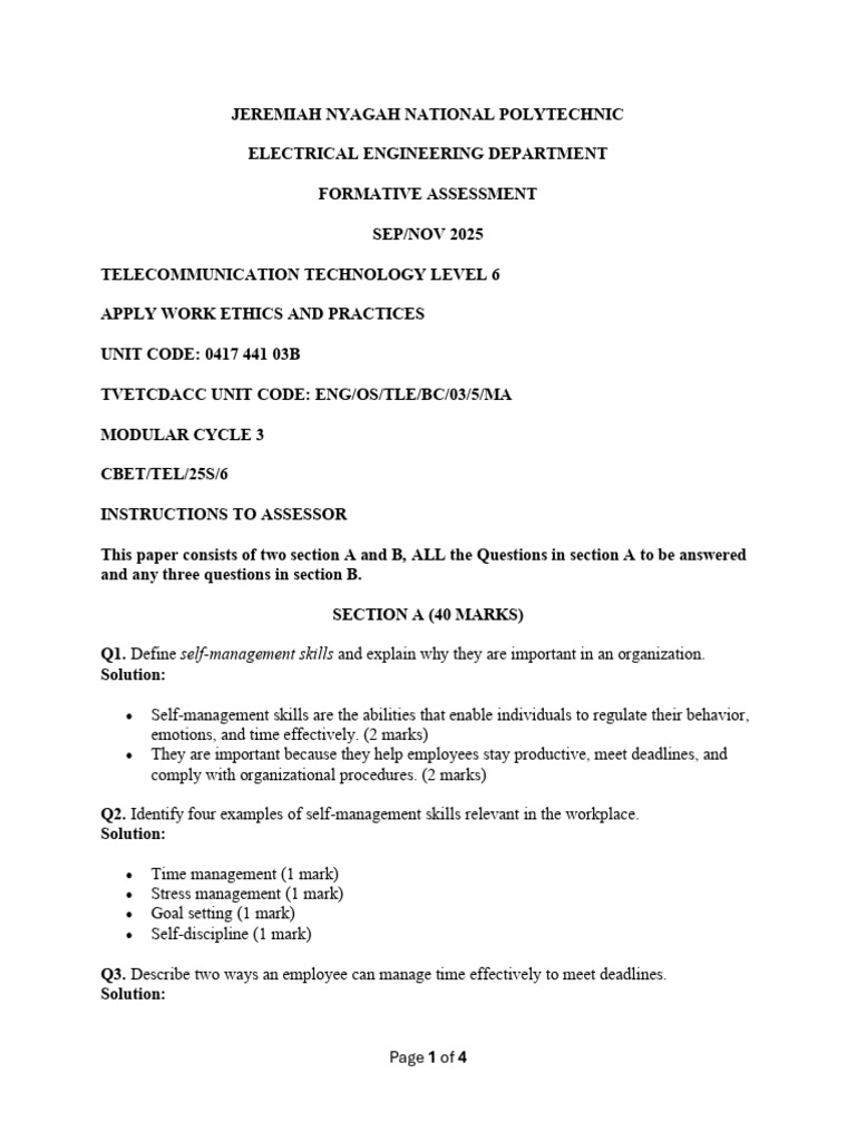 Work Ethics and Self-Management Skills | PDF | Integrity | Social ...