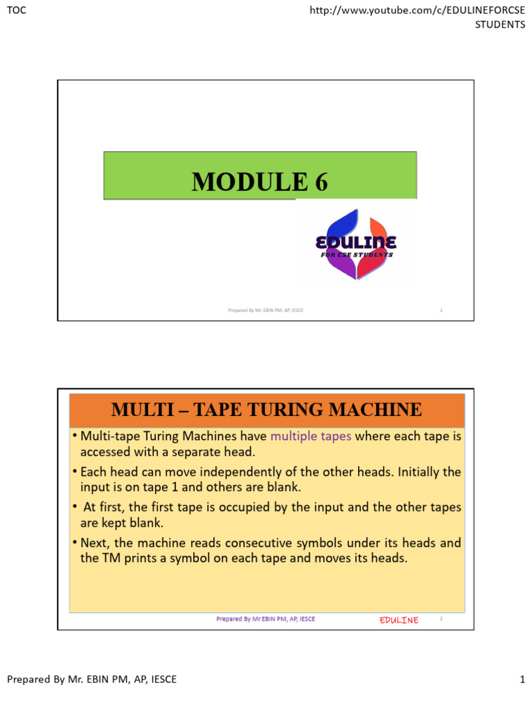Multi-Tape Turing Machines Explained | PDF | Mathematics | Theoretical ...