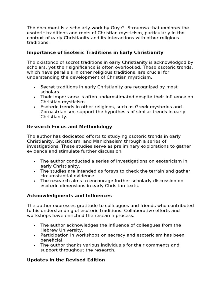 Esoteric Traditions in Early Christianity | PDF | Western Esotericism ...