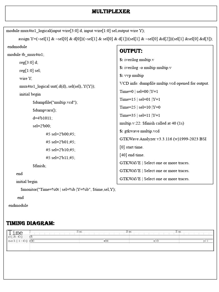 Verilog Multiplexer and Decoder Examples | PDF | Computer Standards ...