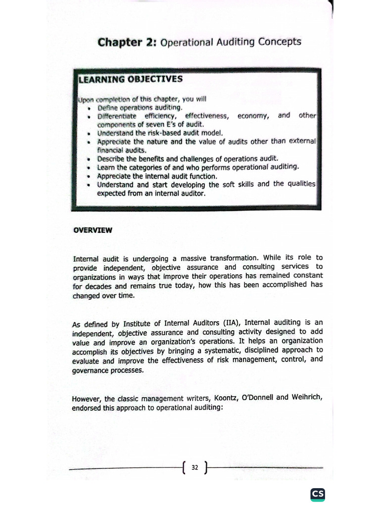 Operations Auditing - Chapter 2 | PDF