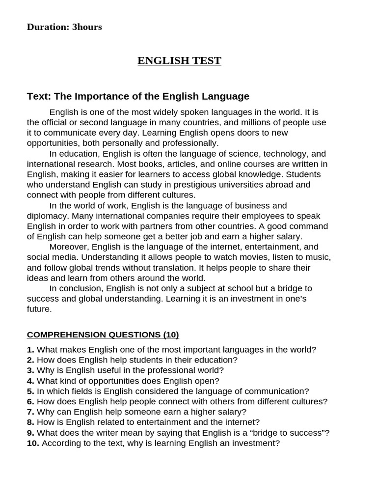 Importance of Learning English | PDF | English Language | Second Language