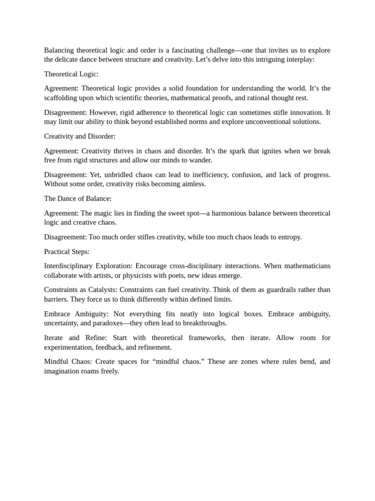 Balancing Logic and Creativity | PDF