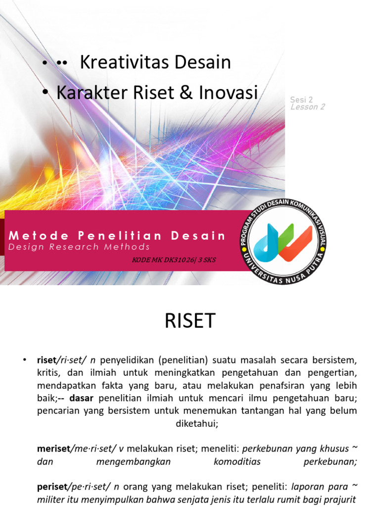 Karakteristik Riset dan Inovasi Desain | PDF