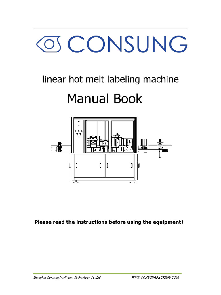 Linear Hot Melt Labeling Machine Manual | PDF | Pump | Manual Transmission
