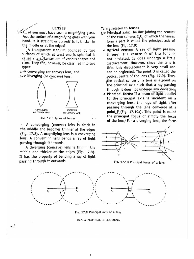 Lens Light Class 8-9 | PDF