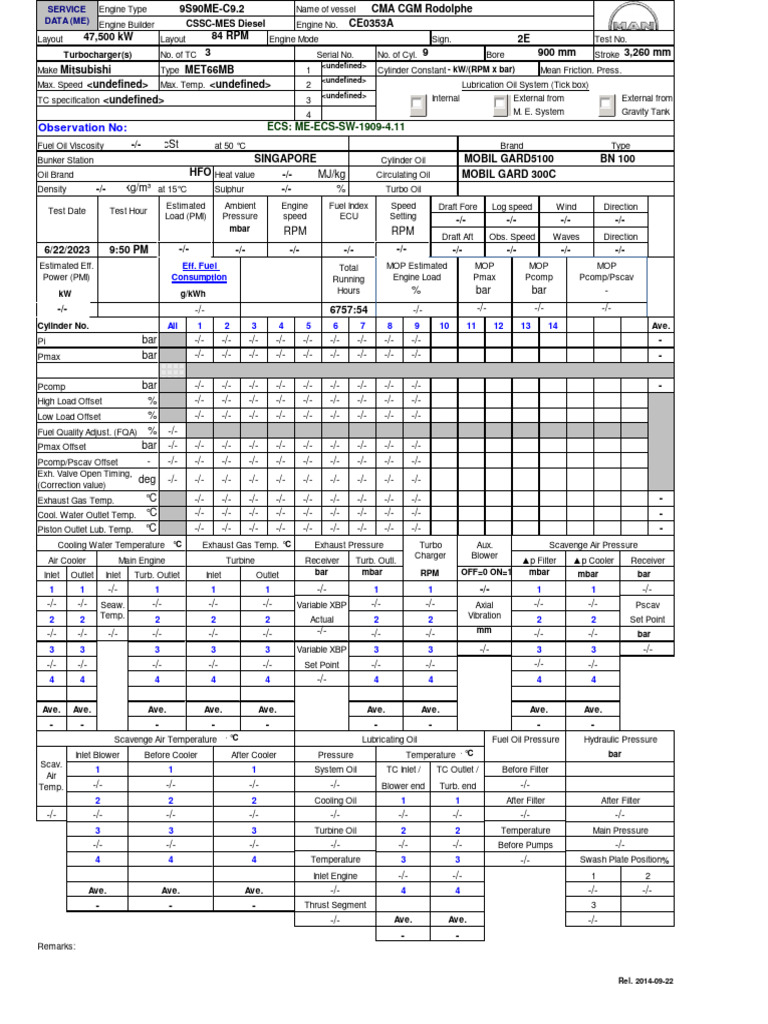 Engine Performance Data Sheet | PDF | Engines | Turbocharger