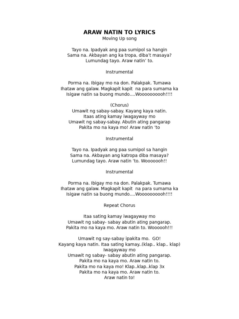 Araw Natin To Lyrics | PDF