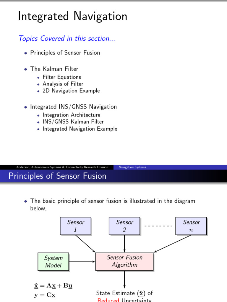 Integrated Navigation and Kalman Filter | PDF | Kalman Filter | Normal ...