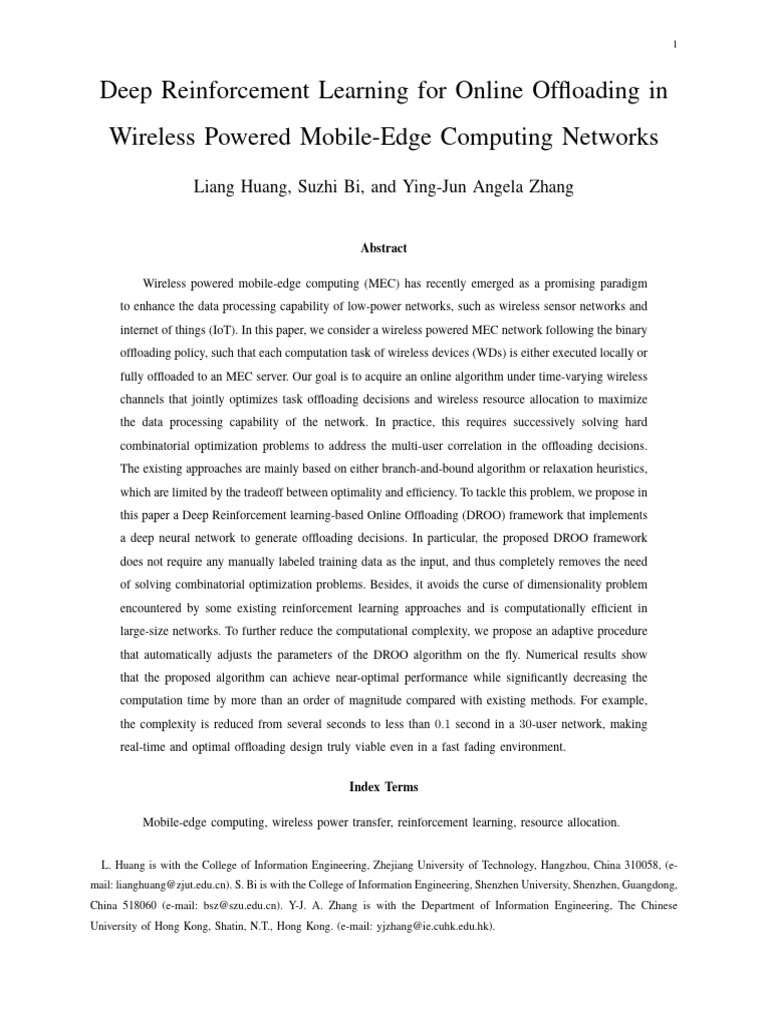 Deep RL for MEC Task Offloading | PDF | Mathematical Optimization ...