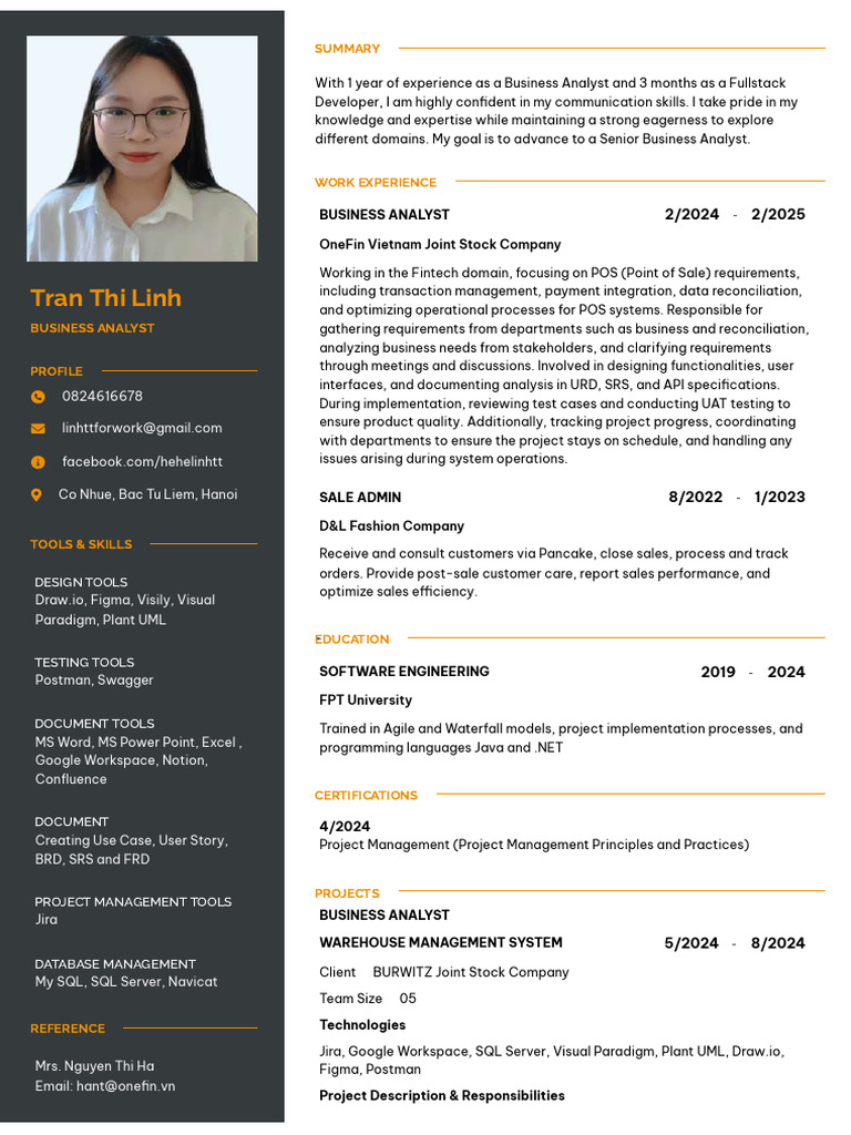 Business Analyst Profile and Experience | PDF | Point Of Sale | Software