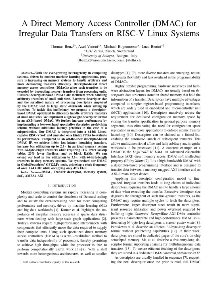 Optimized DMAC for RISC-V Linux Systems | PDF | System On A Chip ...