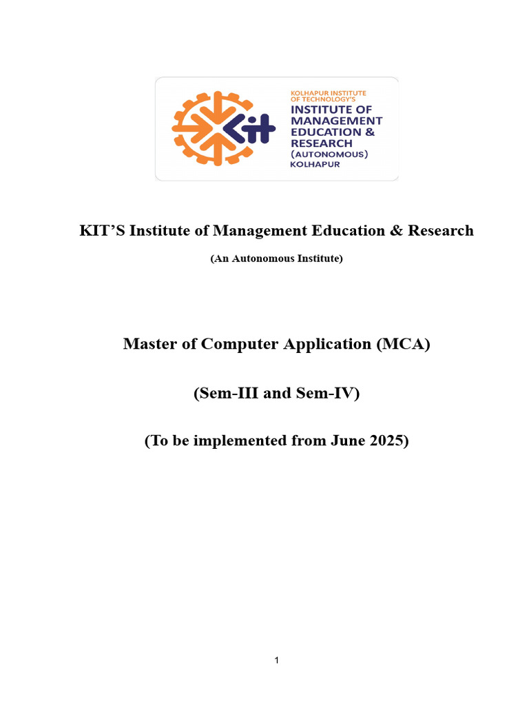 MCA Course Structure for Semesters III & IV | PDF | Virtualization ...
