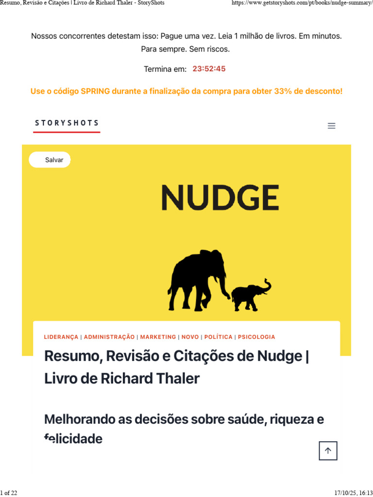 Aprenda com Nudge: Decisões e Influências | PDF | Economias