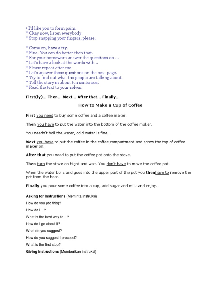 Materi Giving Instruction First Language Understanding