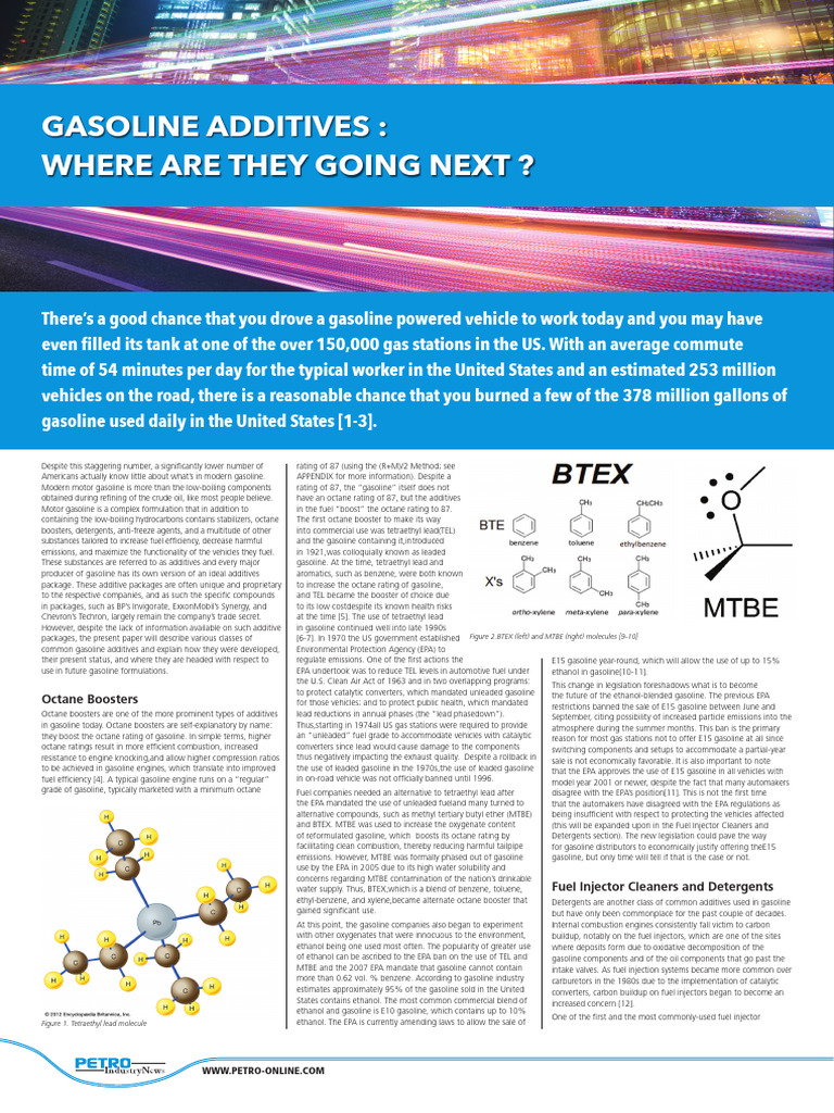 Understanding Gasoline Additives Today | PDF | Gasoline | Engines