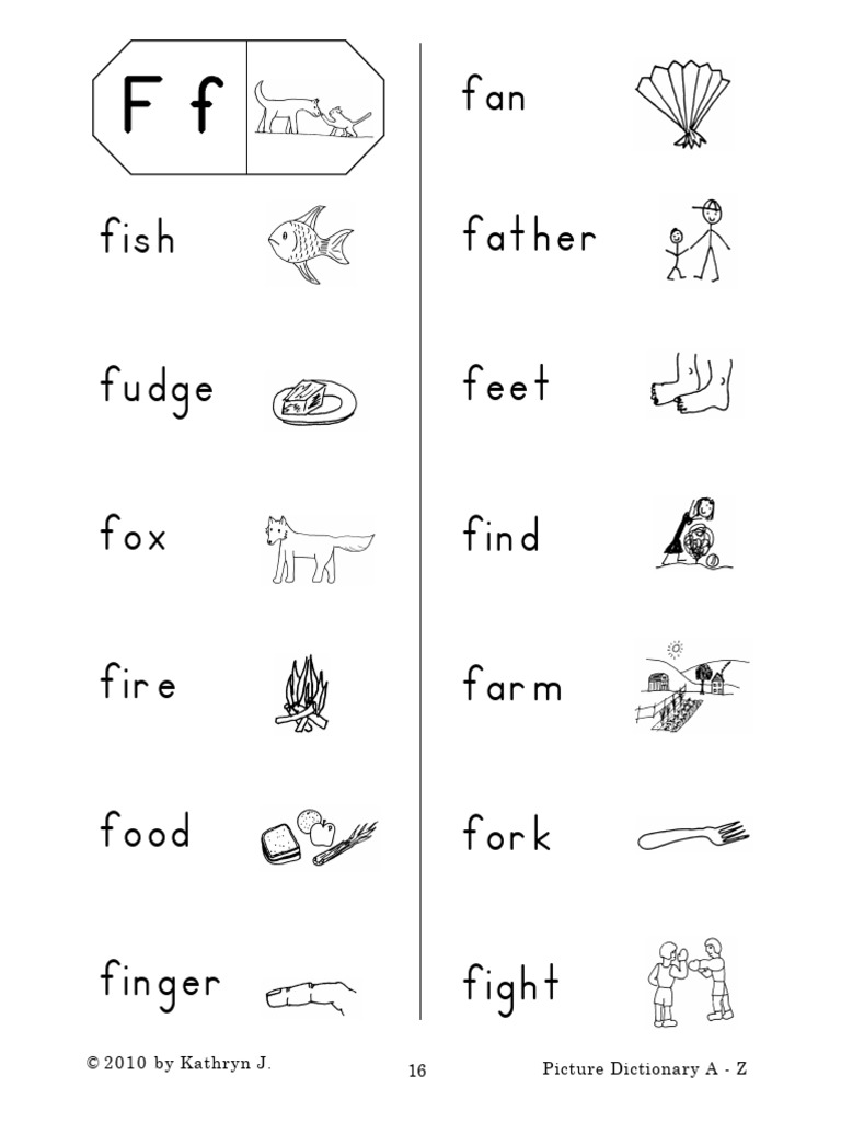 Picture Dictionary Coloring Unit 2 | PDF