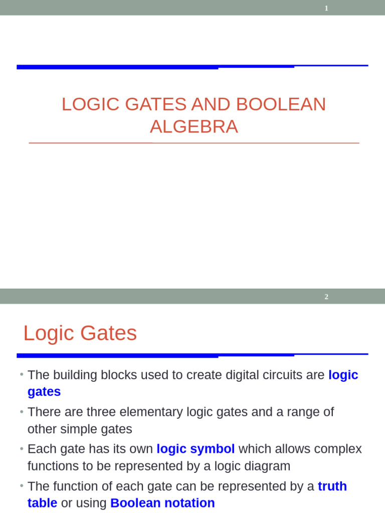 Logic Gates and Boolean Algebra Basics | PDF | Logic Gate | Boolean Algebra