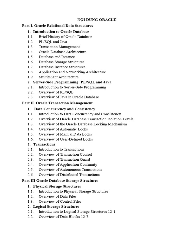 Oracle Database Structures and Management | PDF