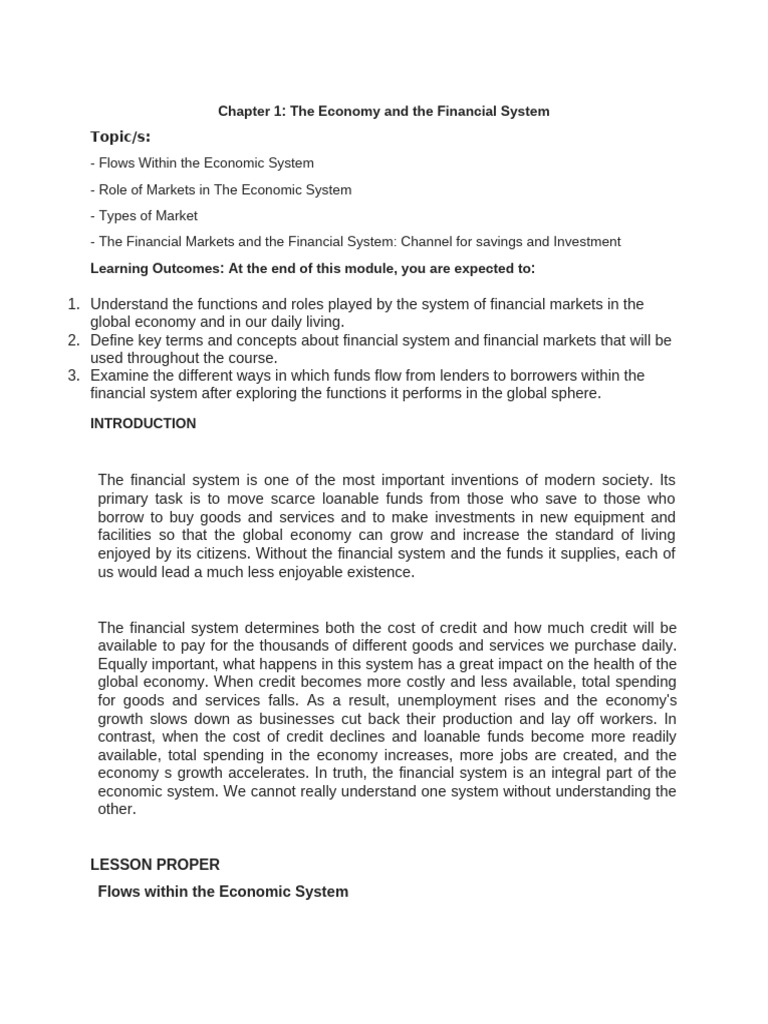 Understanding Financial Markets and Economy | PDF | Financial Markets ...