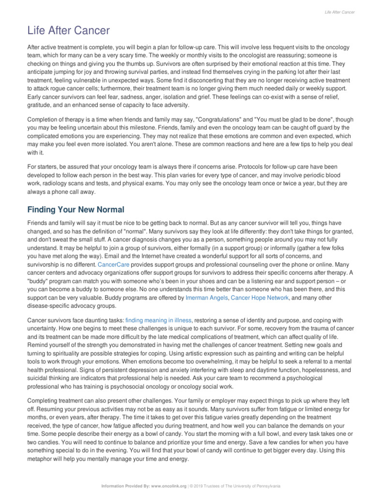 Navigating Life After Cancer Treatment | PDF | Cancer Survivor | Cancer