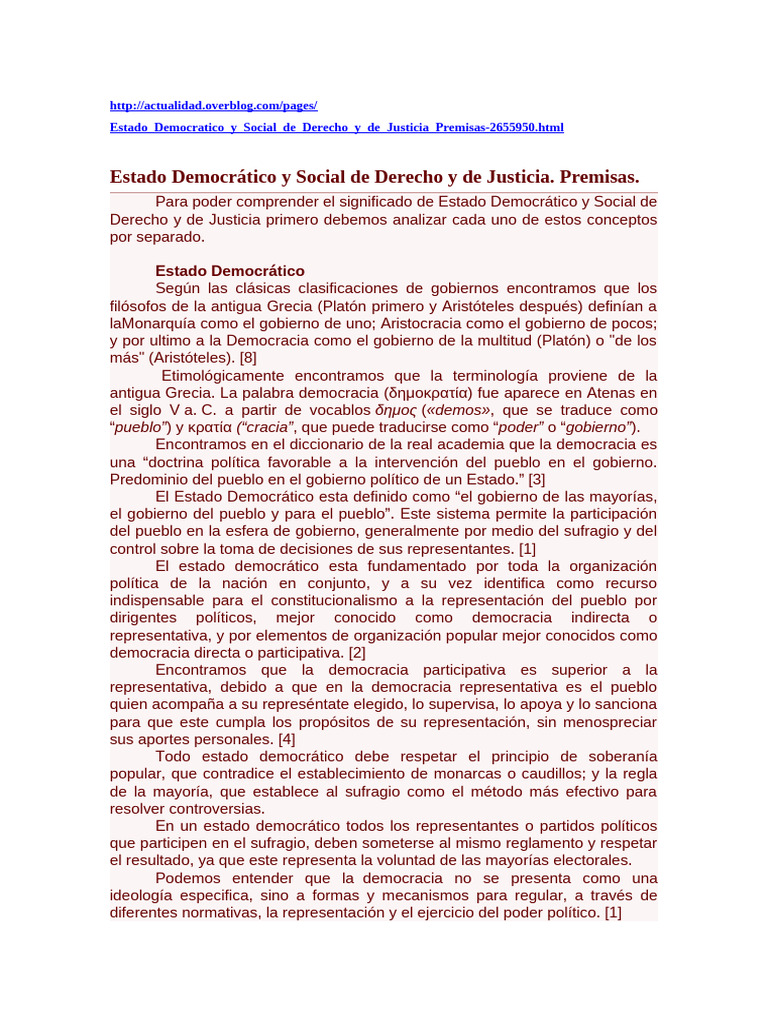 Estado Democrático y Social de Justicia | PDF | Democracia | Ideologías ...