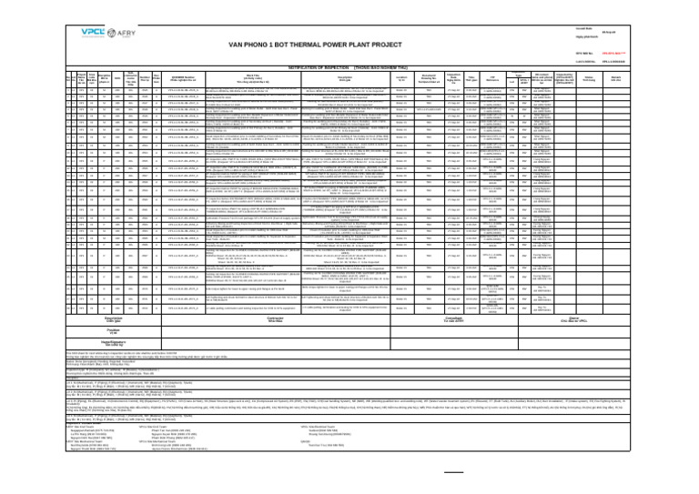 Inspection Notification for Power Plant | PDF | Mechanical Engineering ...