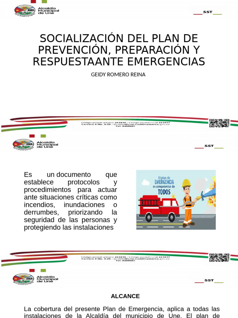 Plan de Emergencias Alcaldía Une | PDF | Primeros auxilios | La seguridad
