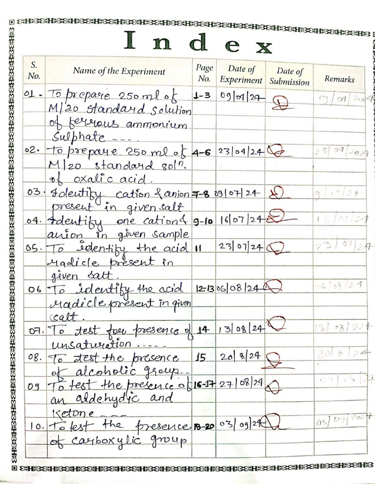 Chemistry Practical File 2025-26 | PDF