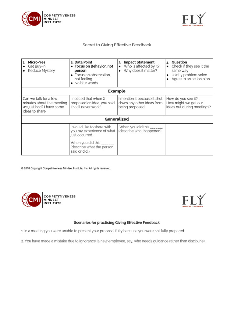 Secret To Giving Effective Feedback-5 | PDF