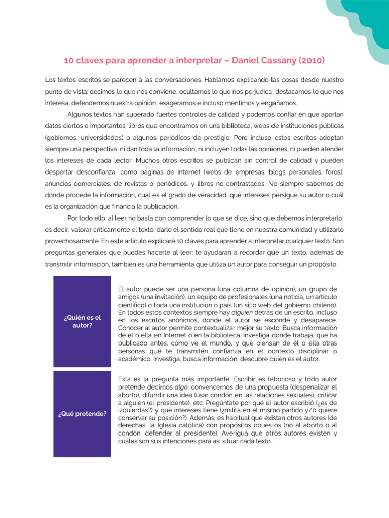 10 Claves para Interpretar Textos Efectivamente | PDF | Información