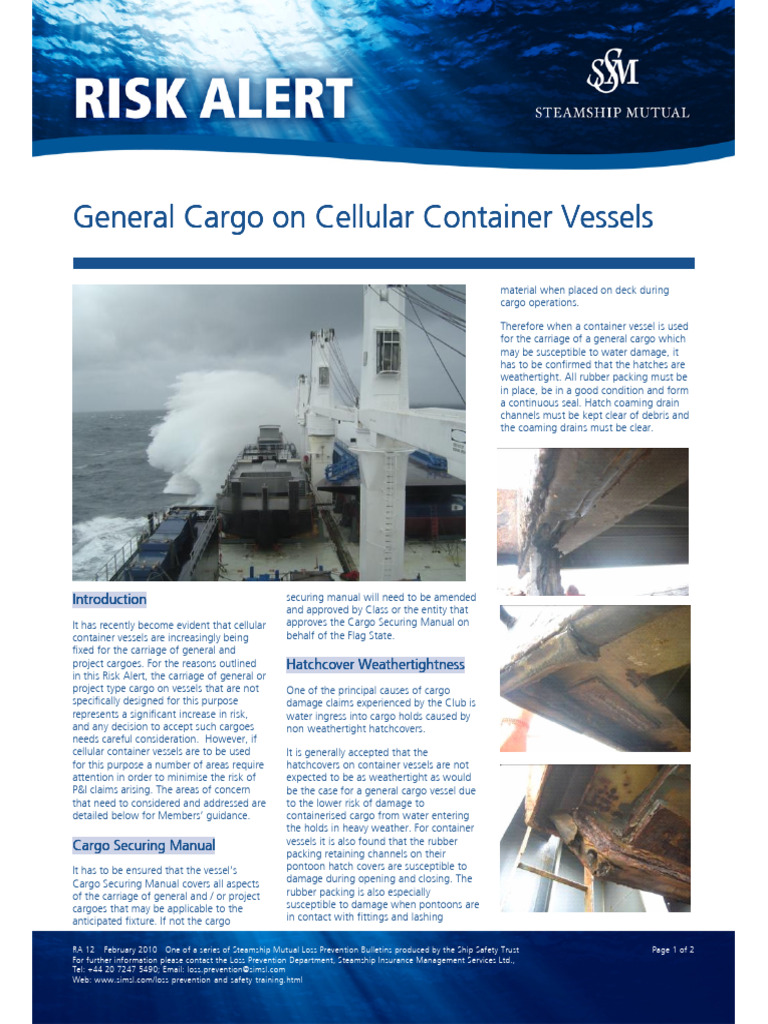 Risks of General Cargo on Containers | PDF | Cargo | Nondestructive Testing