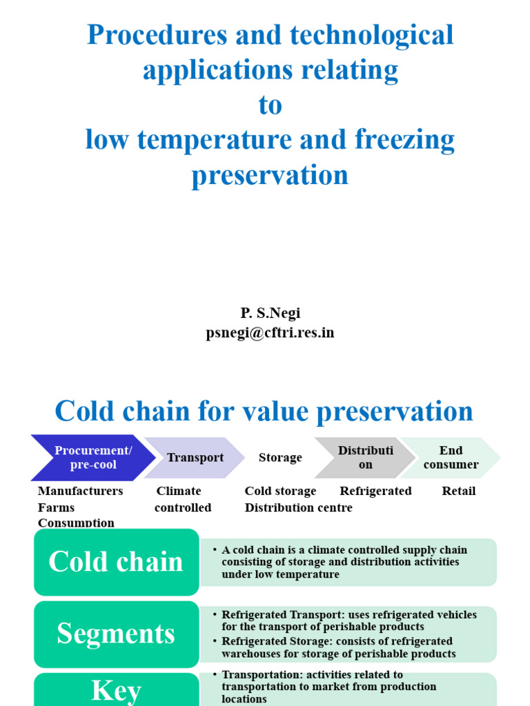 Cold Chain Management for Perishables | PDF | Freezing | Refrigeration