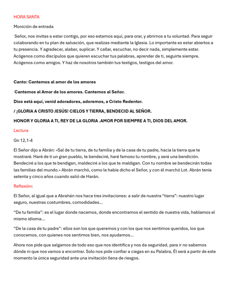 Hora Santa PDF | PDF | Juan el apóstol | Cristo (título)