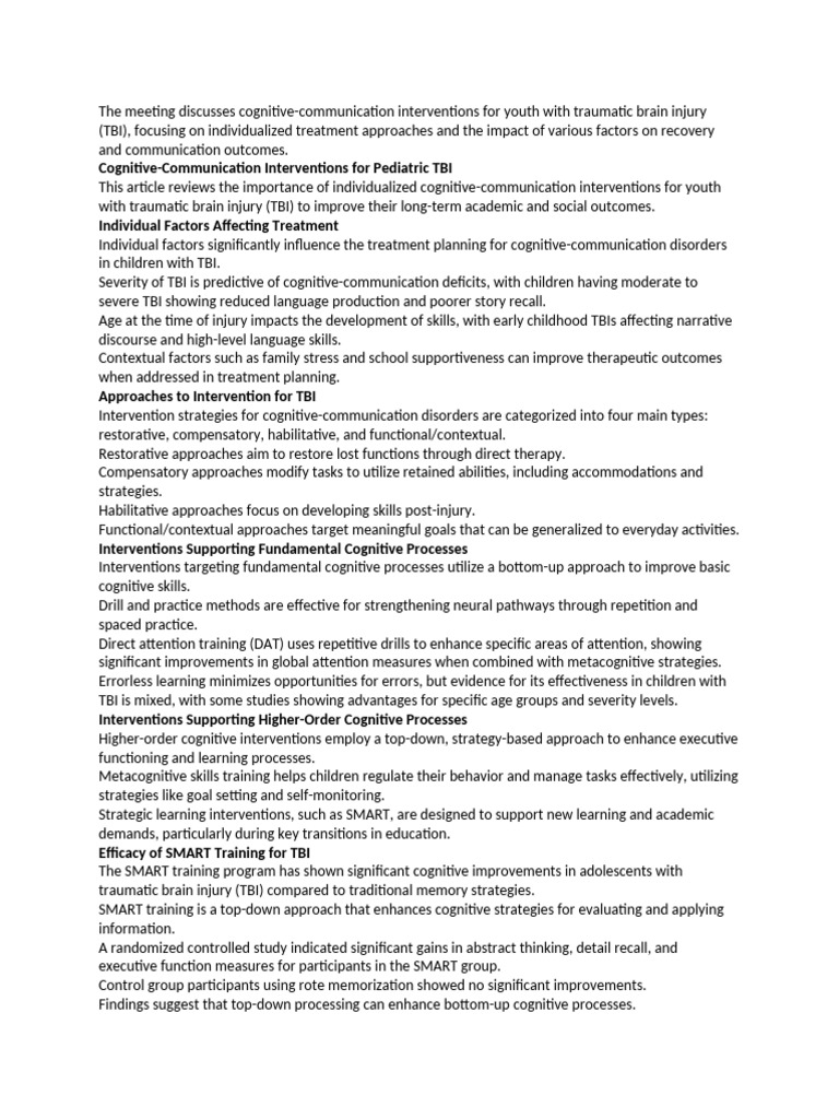 Script Cognition Communication | PDF | Traumatic Brain Injury | Learning