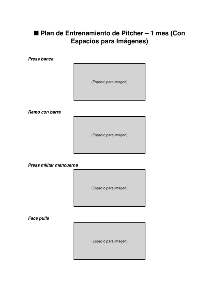 Plan de Entrenamiento para Pitchers 1 Mes | PDF