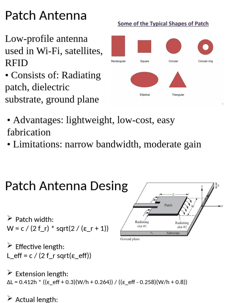 Advantages of Microstrip Patch Antennas | PDF