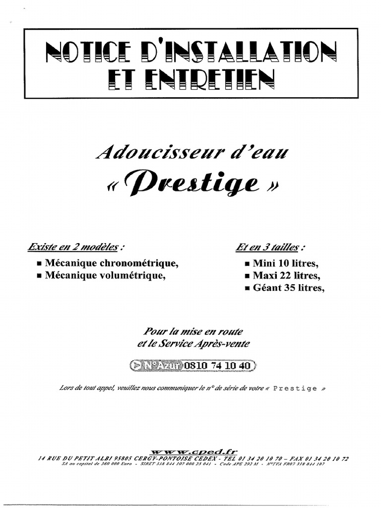 Notice CPED Prestige | PDF