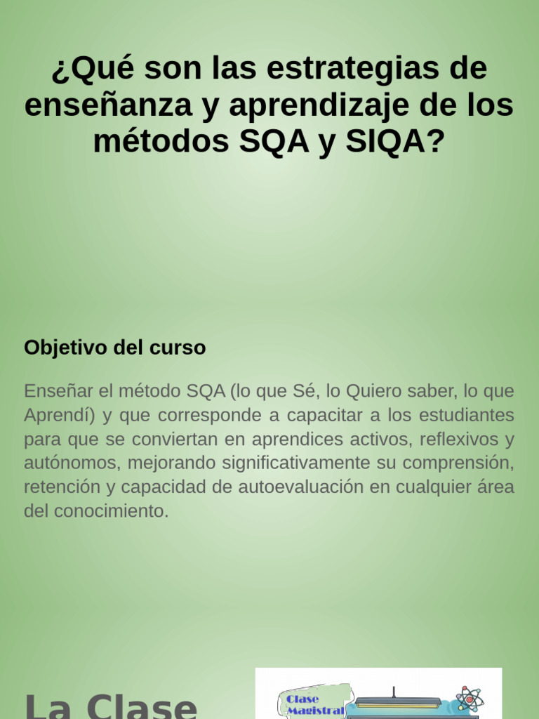 Estrategias SQA y SIQA en Educación | PDF | Aprendizaje | Maestros