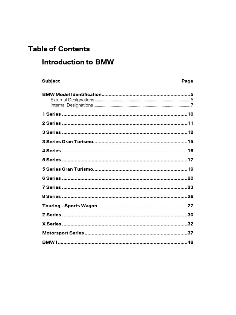 BMW Model and Engine Identification Guide | PDF | Cars Of Germany ...