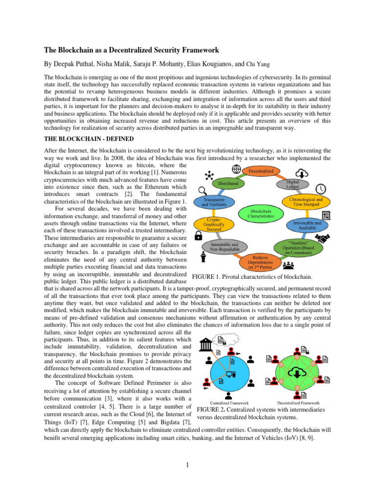 Blockchain for Decentralized Security | PDF | Cryptography | Secure ...