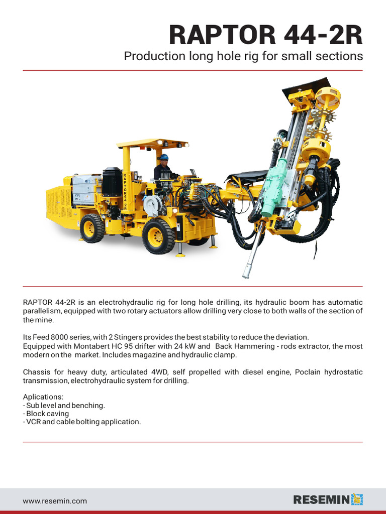 Raptor 44-2R Long Hole Drilling Rig | PDF | Actuator | Drilling