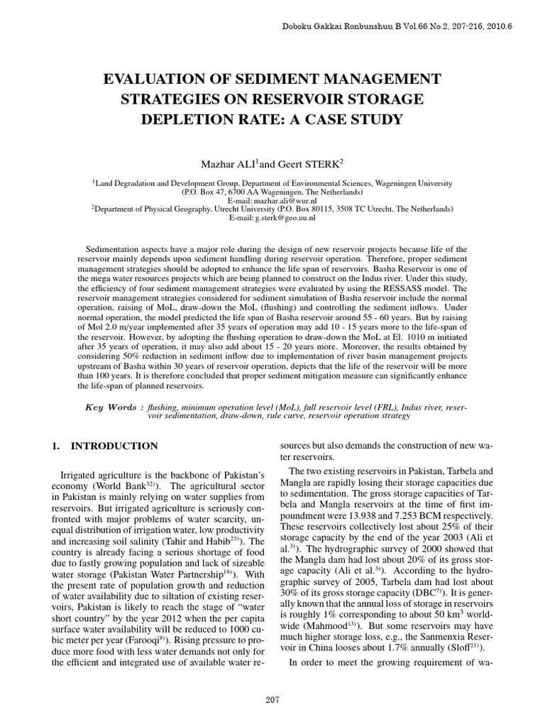 Evaluation of Sediment Management Strate | PDF | Reservoir | River