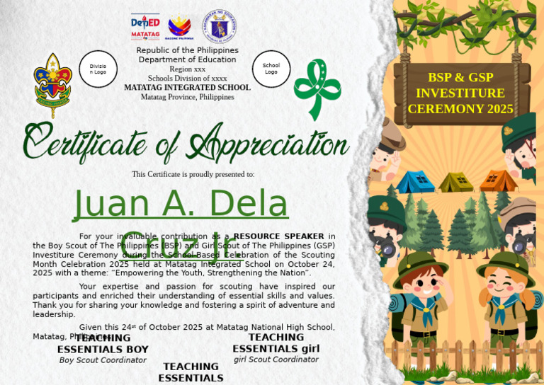 BSP & GSP Investiture Ceremony 2025 | PDF