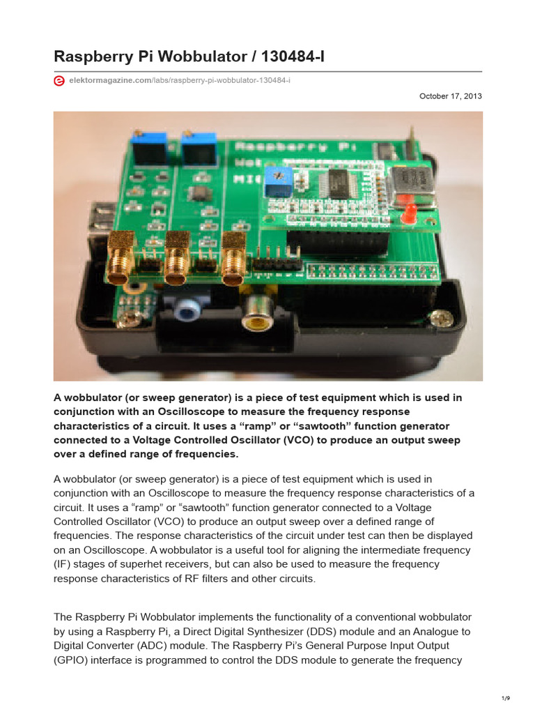 Raspberry Pi Wobbulator 130484-I | PDF | Analog To Digital Converter ...