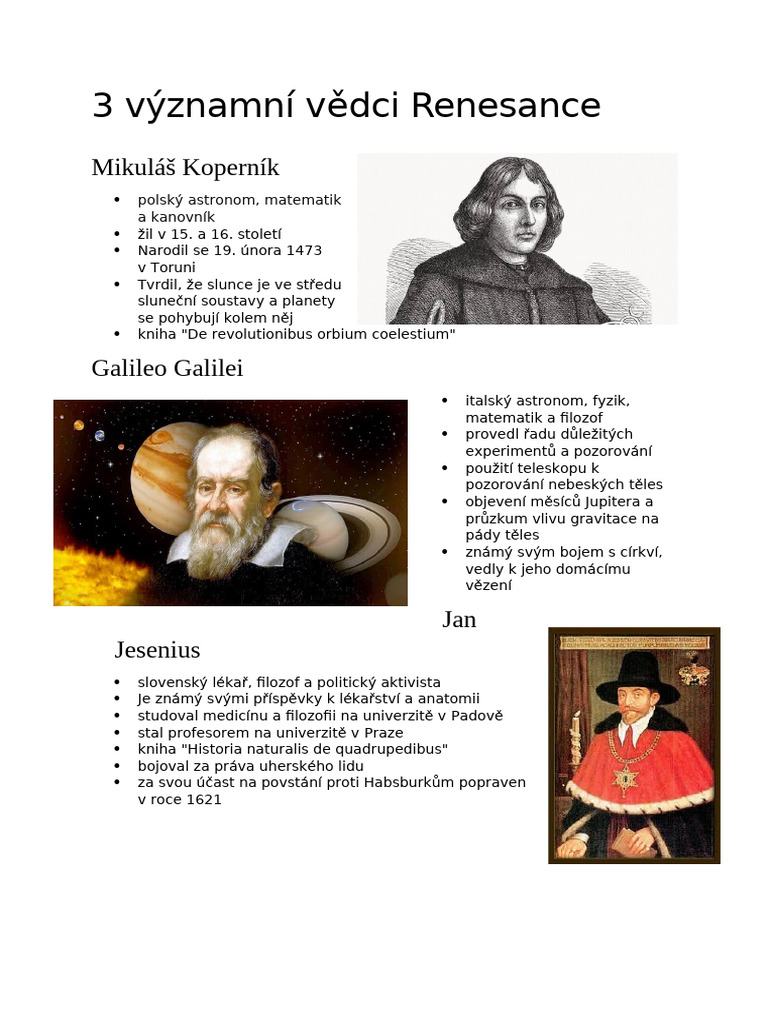 3 Významní Vědci Renesance | PDF